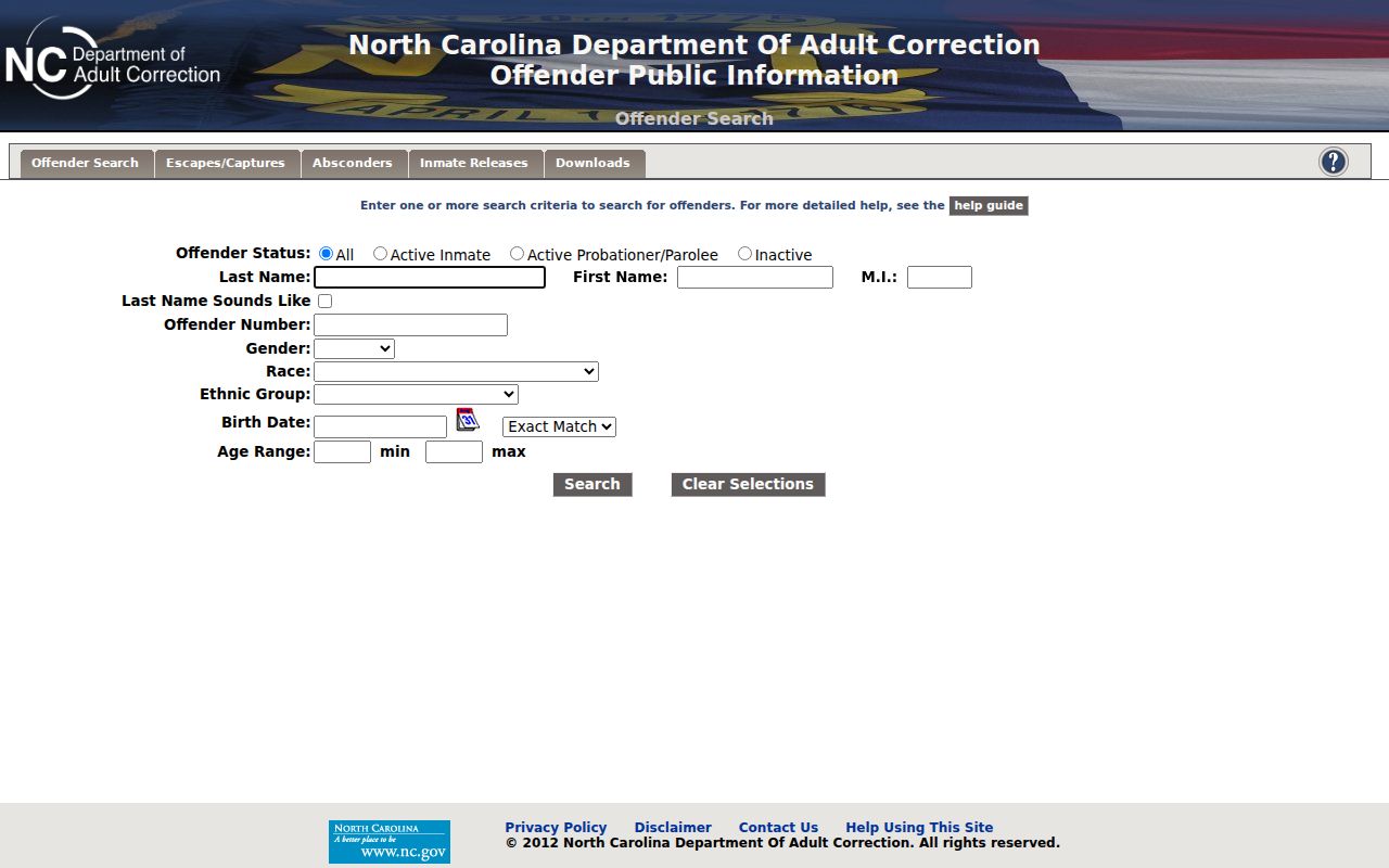 Tyrrell County arrest follow-up in NCDAC Public Offender Search