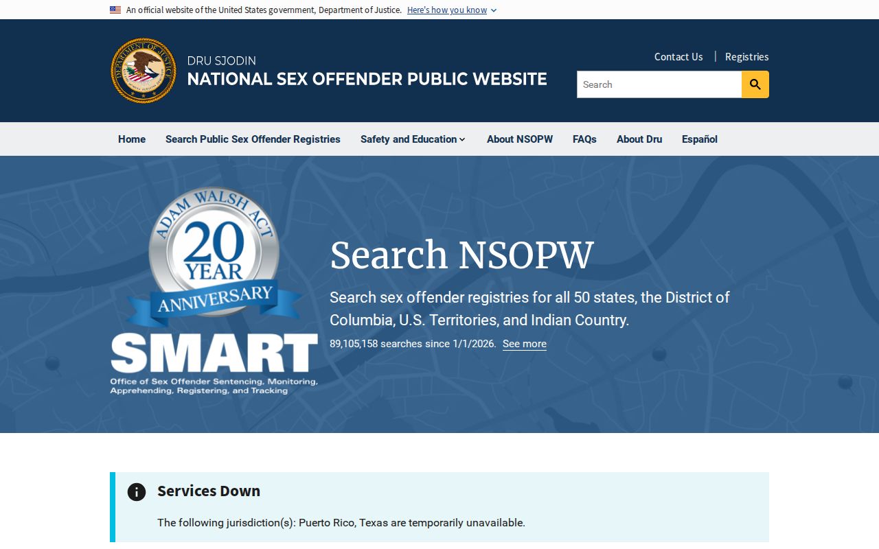 Tyrrell County sex offender search through the national NSOPW service