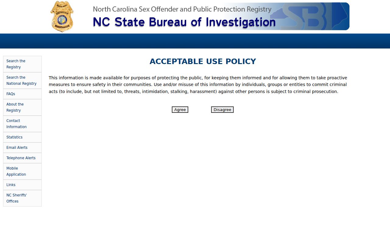 Tyrrell County sex offender registry search fields